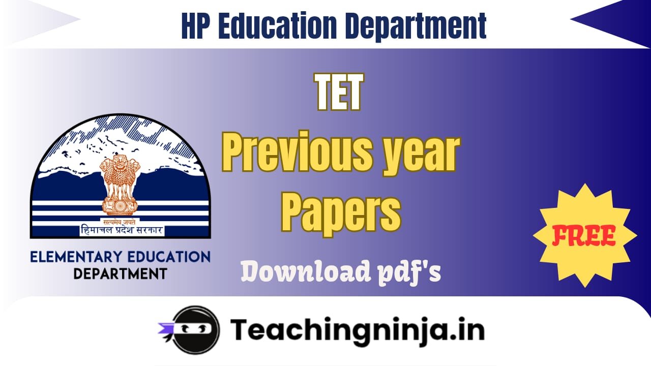 HP TET Previous Question Papers 2025 Download pdf