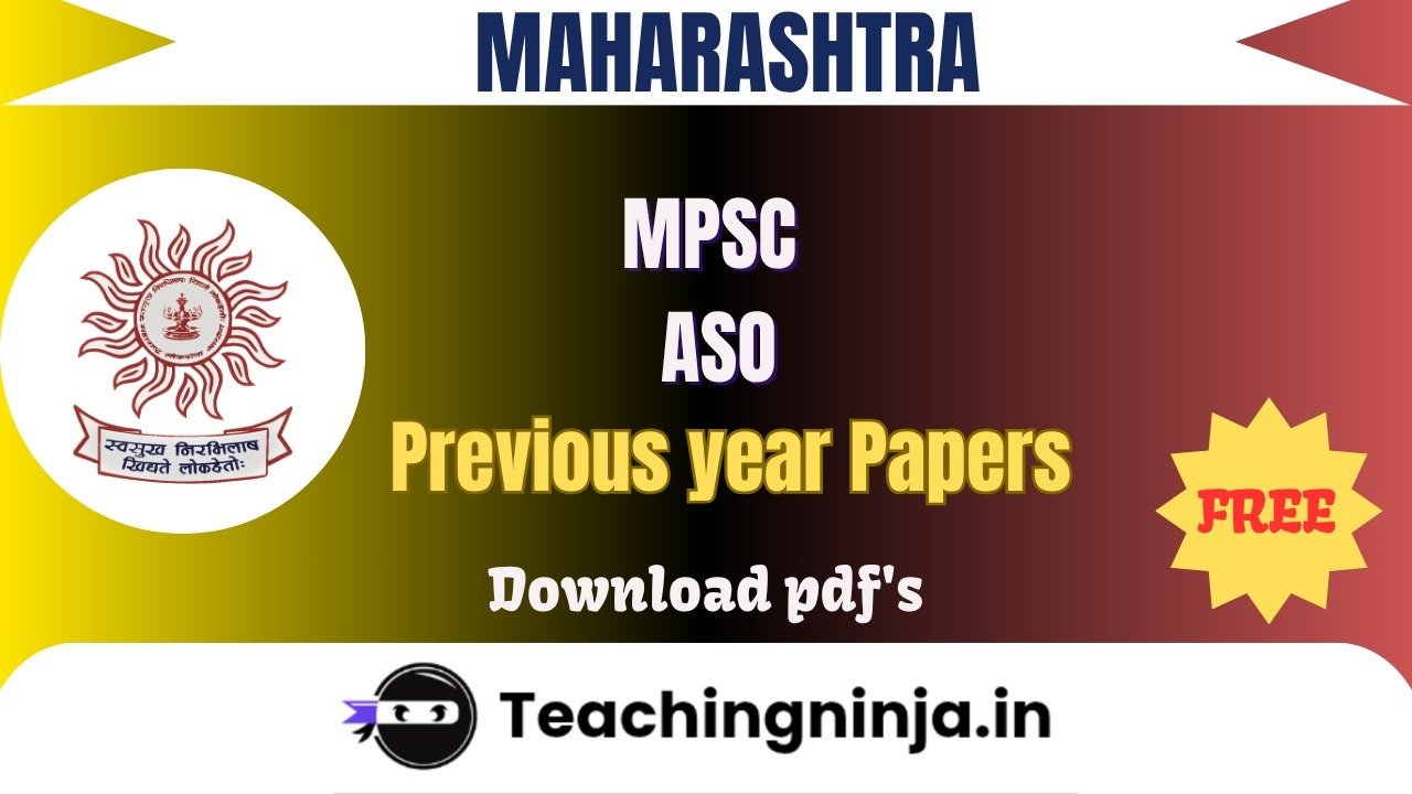 MPSC ASO Upto 2023 Previous Papers Free Pdf Download