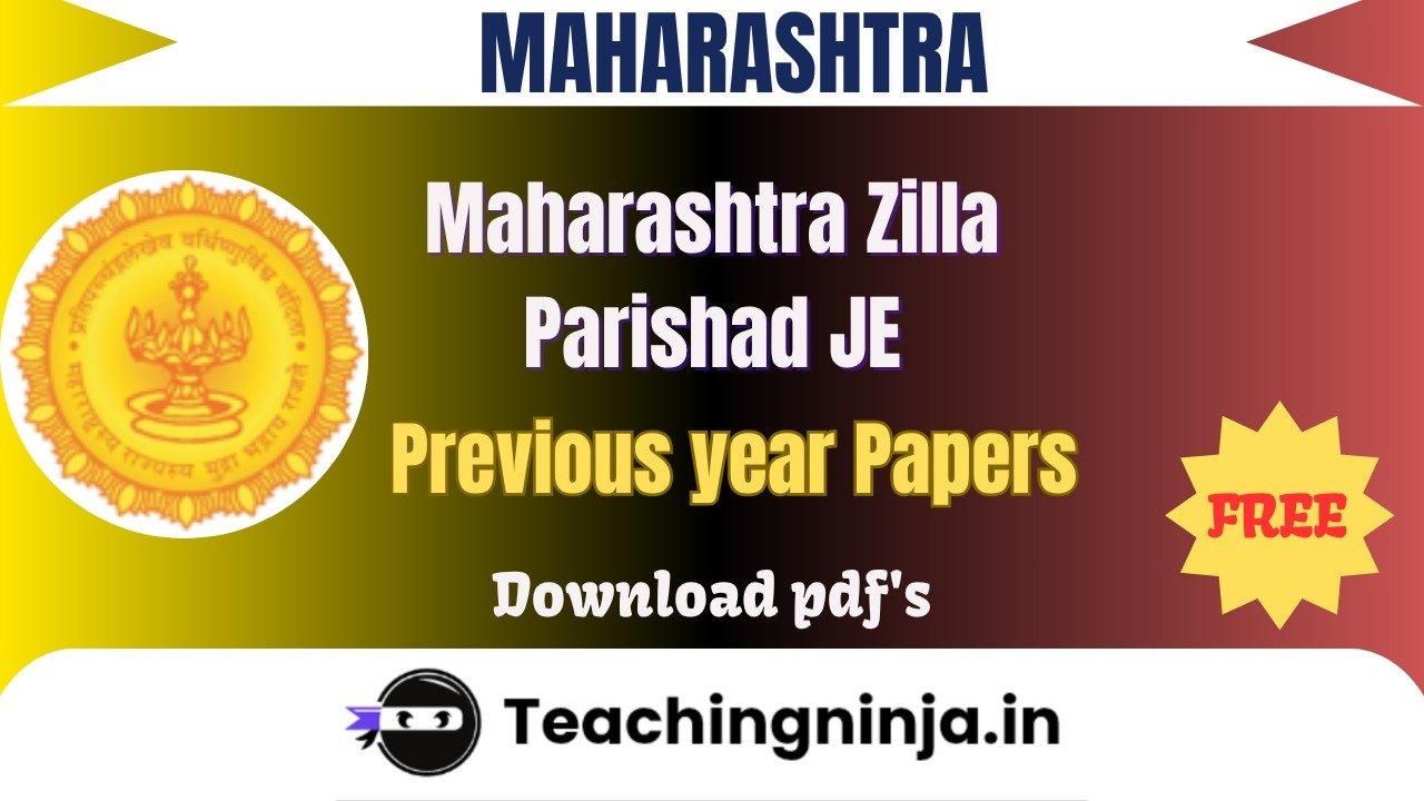 Maharashtra Zilla Parishad JE 2020 Pyps Free Pdfs Download