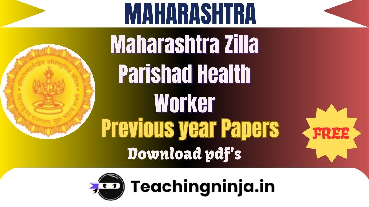 Maharashtra Zilla Parishad Health Worker 2021 Pyp Free Download