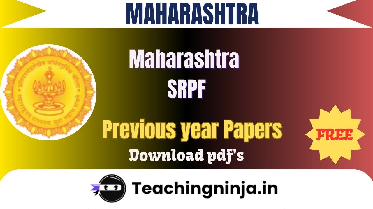 Maharashtra SRPF Upto 2023 Previous Papers Pdf Free Download