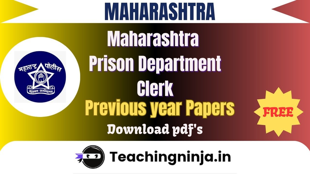 Maharashtra Prison Department Clerk 2024 Pyp Pdf Free Download