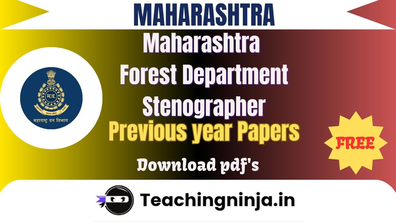 Maharashtra Forest Department Stenographer 2023 Pyp Free Pdf Download