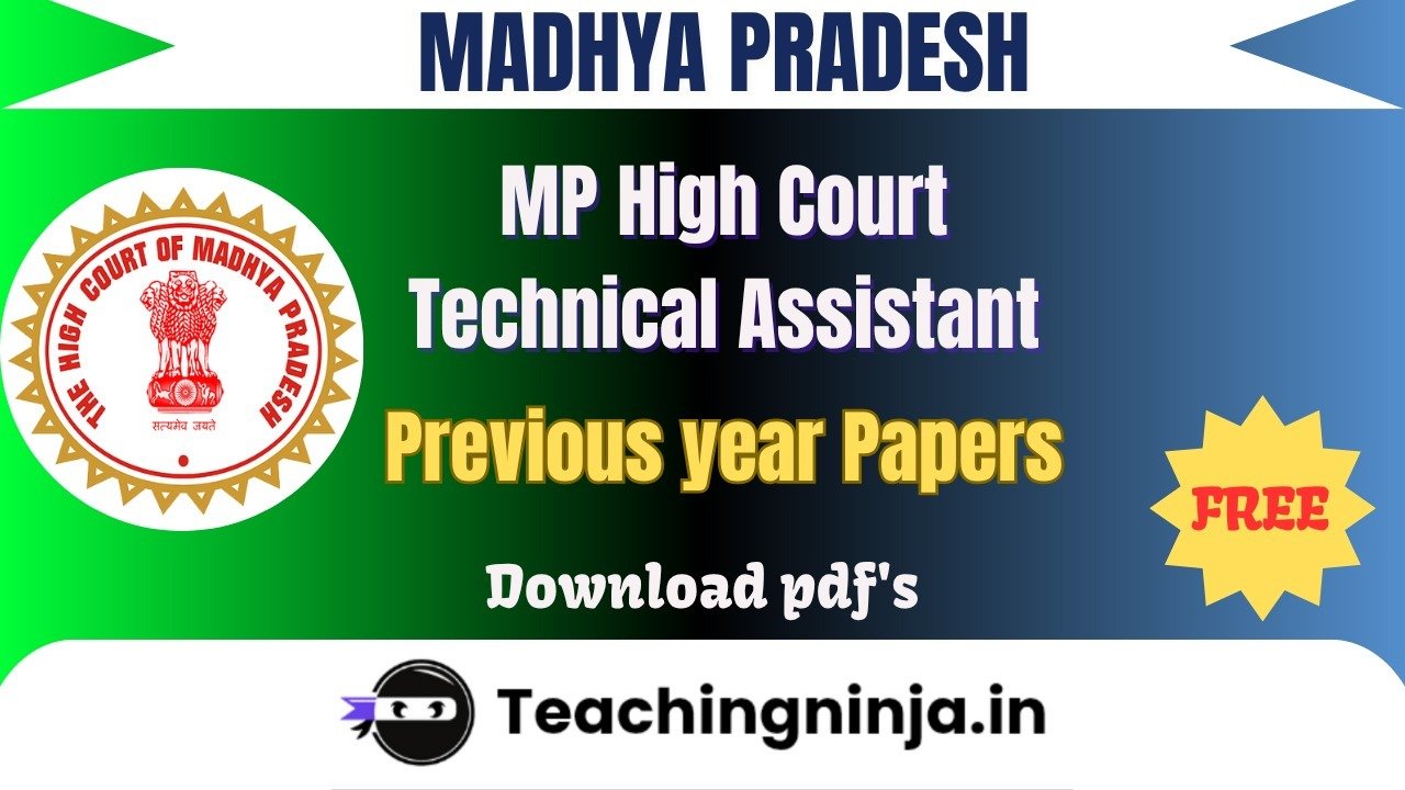 MP High Court Technical Assistant 2023 Pyp Free Pdfs Download