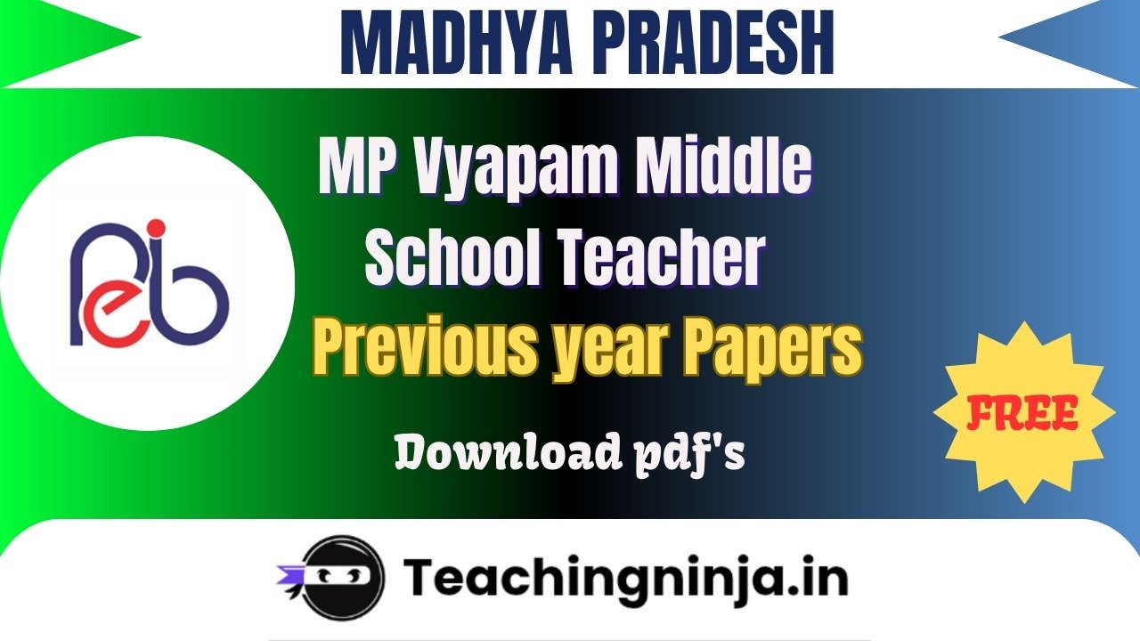 MP Vyapam Middle School Teacher 2019 Pyp Free Pdf Download