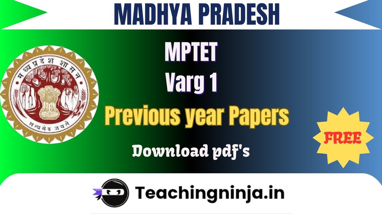 MPTET Varg 1 Previous Papers 2023 Download Free Pdfs