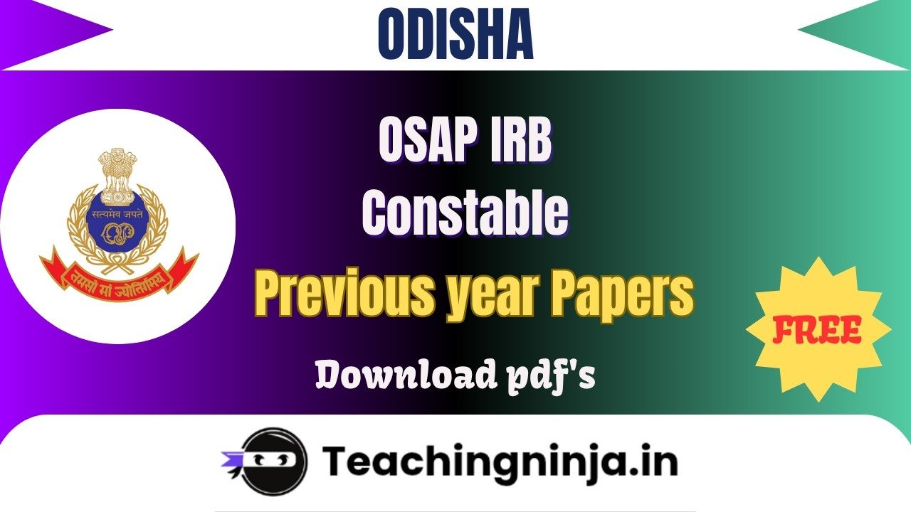 OSAP IRB Constable 2023 Previous Papers Free Pdf Download