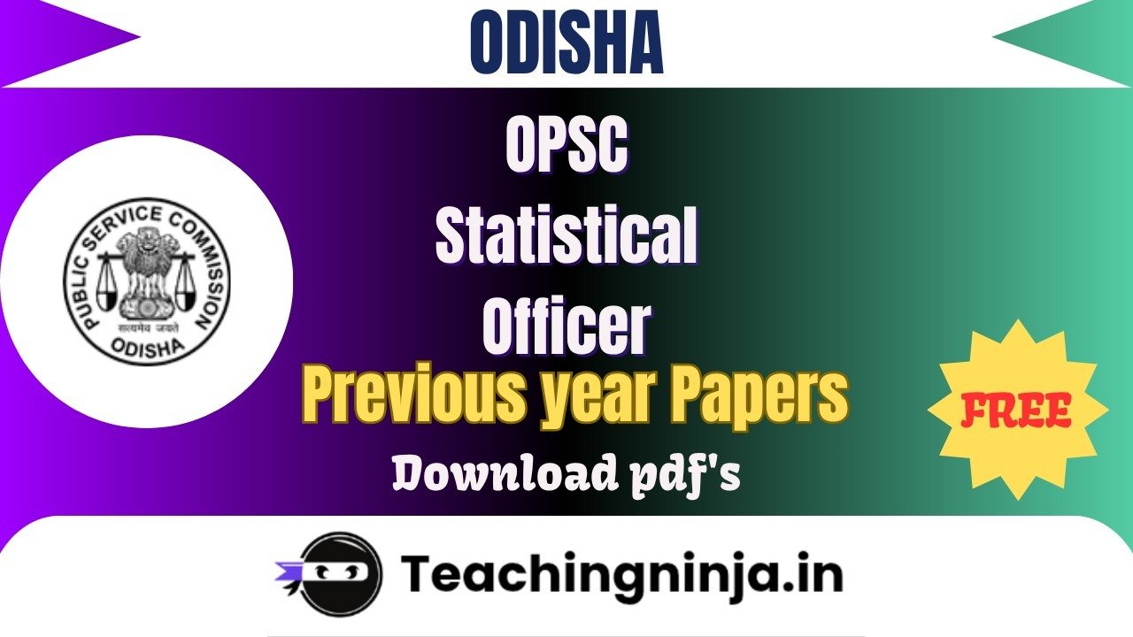 OPSC Statistical Officer 2023 Previous Papers Pdf Free Download