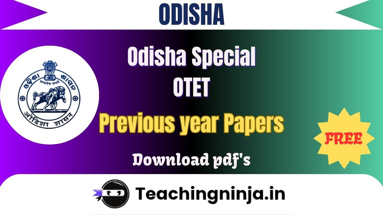 Odisha Special OTET 2022 Previous Papers Free Pdf Download