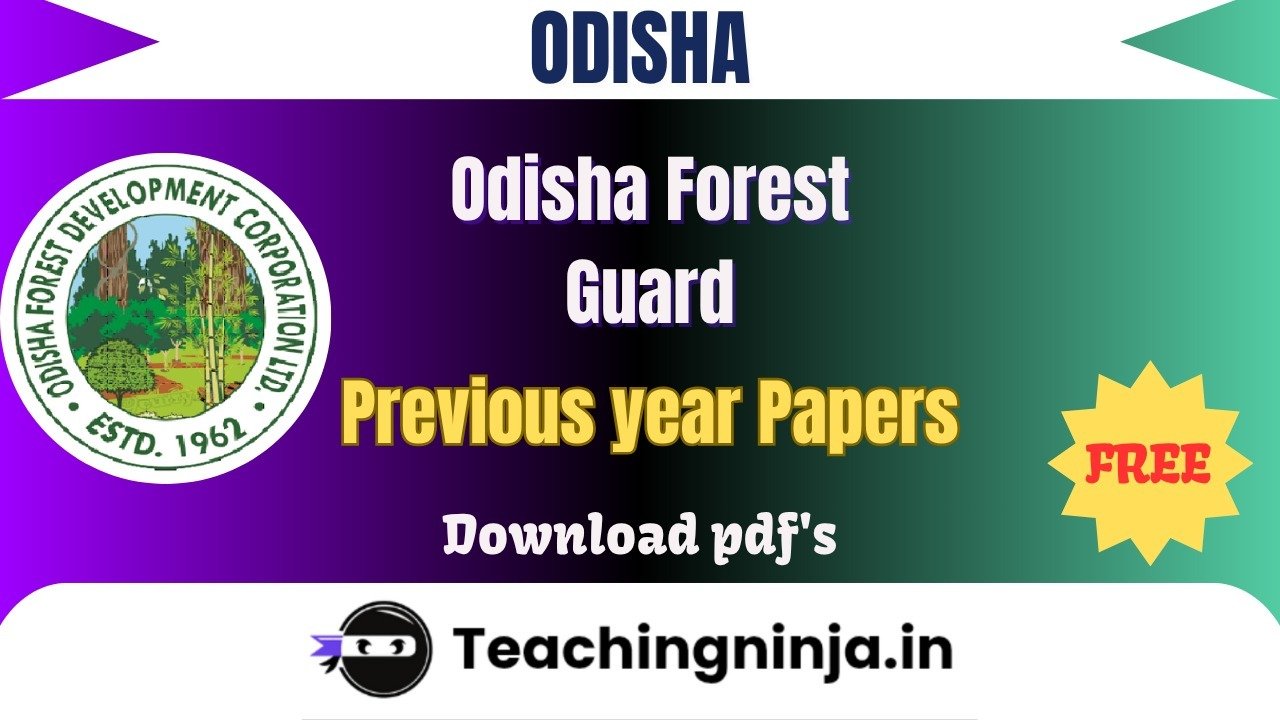 Odisha Forest Guard 2024 Previous Papers Free Pdf Download