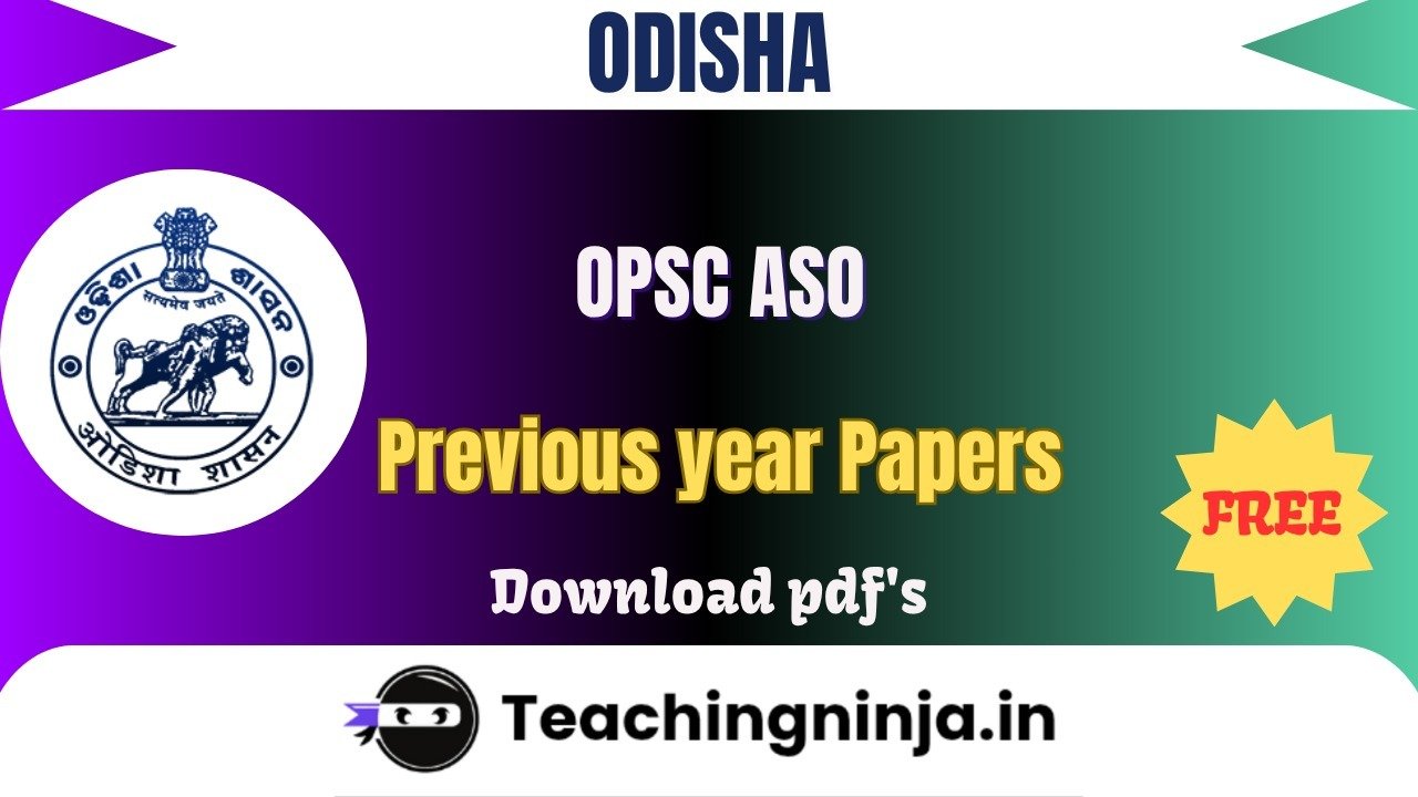 OPSC ASO 2025 Previous Papers Download Free Pdfs