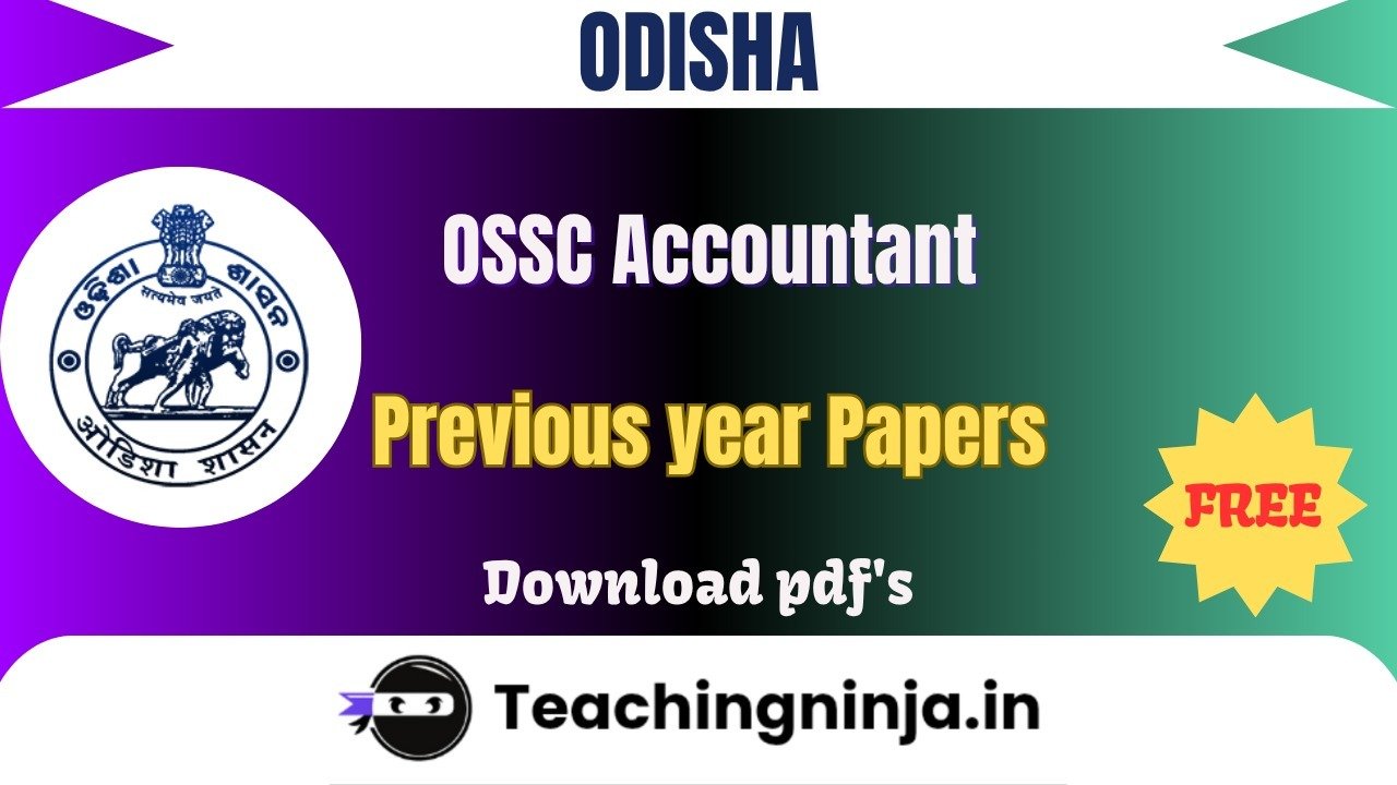 OSSC Accountant 2023 Previous Papers Free Pdf Download