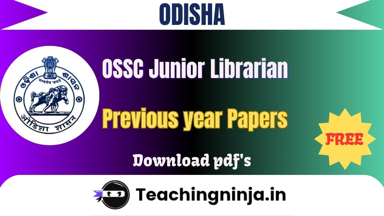 OSSC Junior Librarian 2023 Previous Paper Free Pdf Download