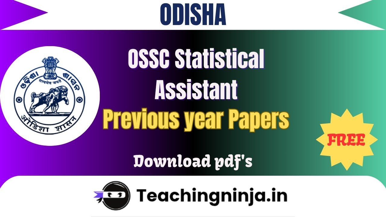 OSSC Statistical Assistant 2024 Previous Papers Free Pdf Download