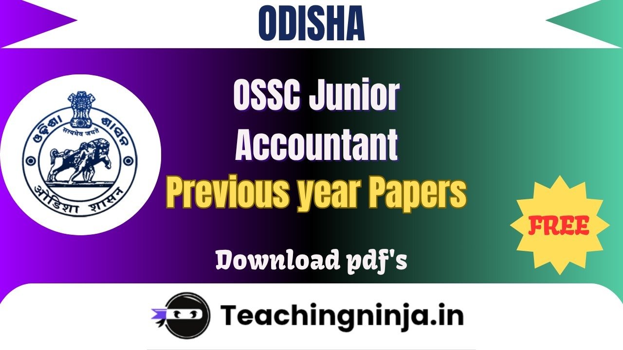 OSSC Junior Accountant 2024 Previous Paper Free Pdf Download