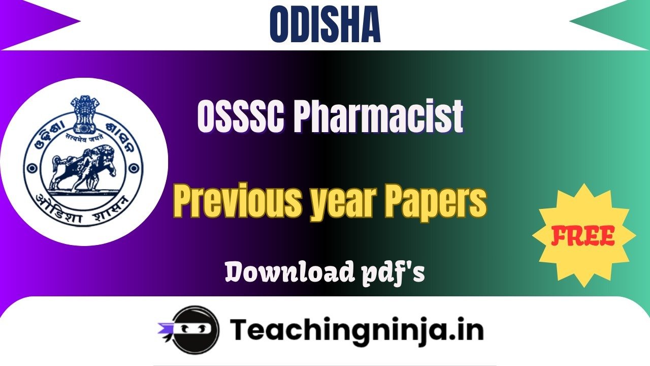 OSSSC Pharmacist 2021 Previous Papers Download Pdf Free
