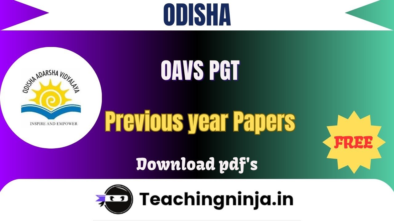 OAVS PGT 2024 Previous Papers Free Download Pdf