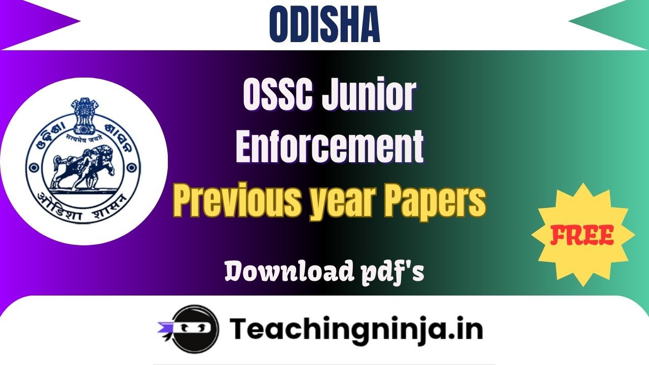OSSC Junior Enforcement 2024 Previous Paper Free Pdf Download