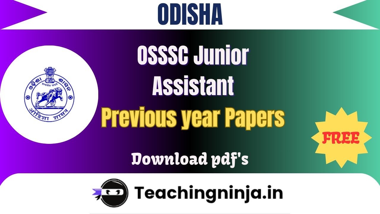OSSSC Junior Assistant 2023 Previous Papers Free Pdf Download
