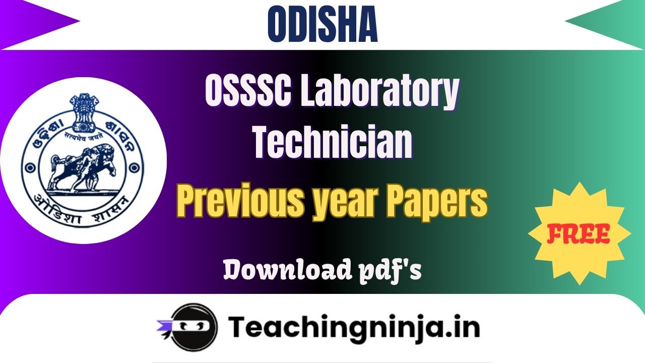 OSSSC Laboratory Technician 2022 Previous Paper Free Download Pdf