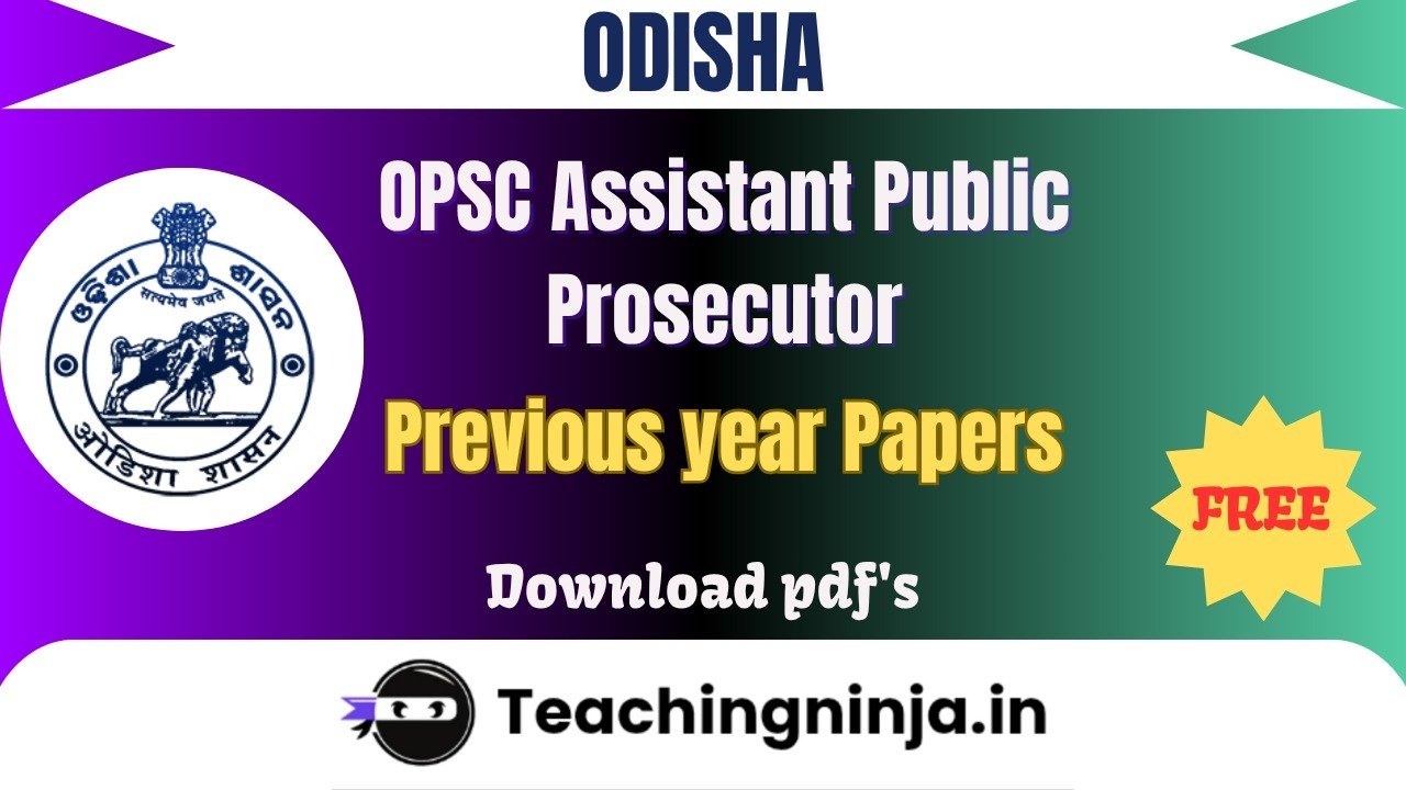 OPSC Assistant Public Prosecutor 2017 Pyp Free Pdf Download