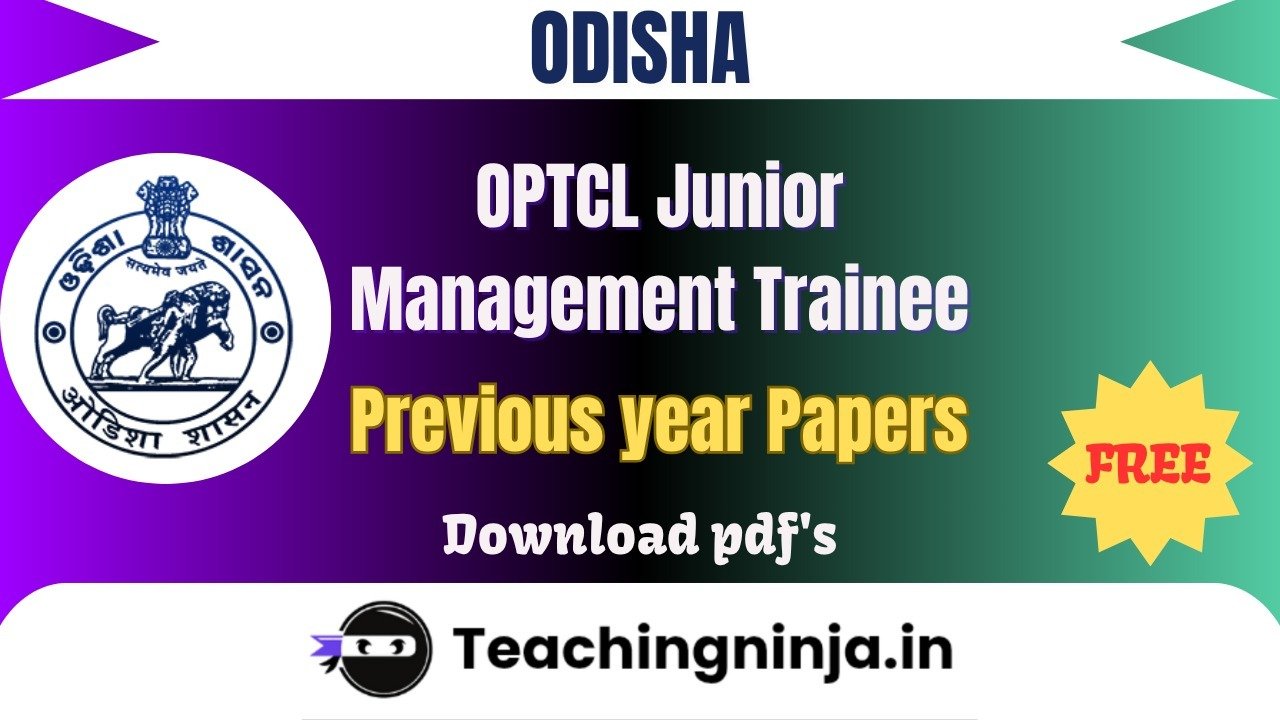 OPTCL Junior Management Trainee 2023 Pyp Free Pdf Download