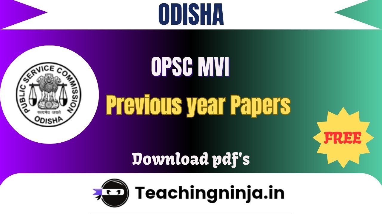 OPSC MVI 2024 Previous Paper Free Download Pdfs