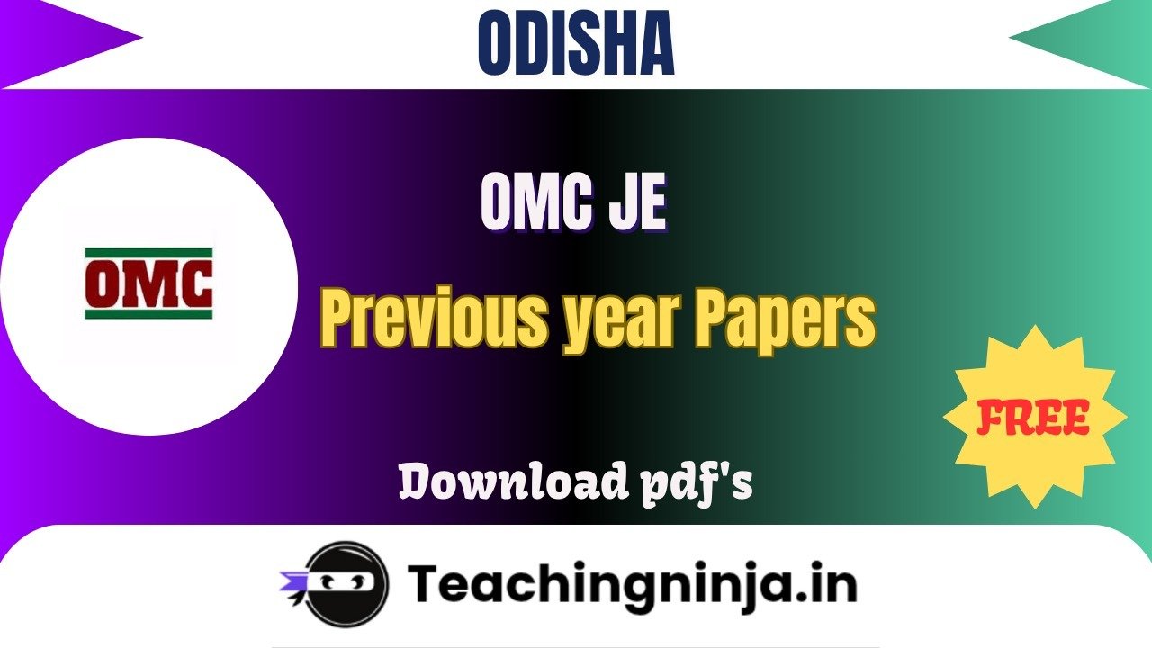 OMC JE 2024 Previous Paper Free Download Pdfs