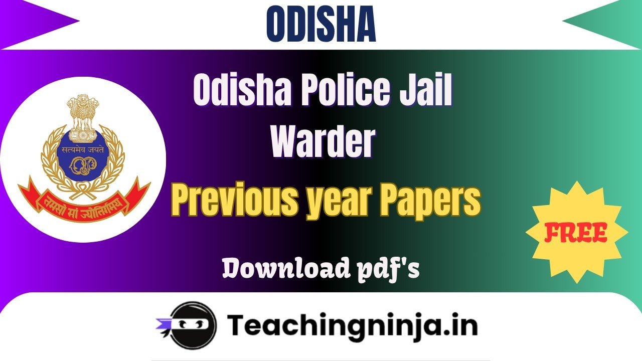 Odisha Police Jail Warder 2022 Previous Papers Free Pdf Download