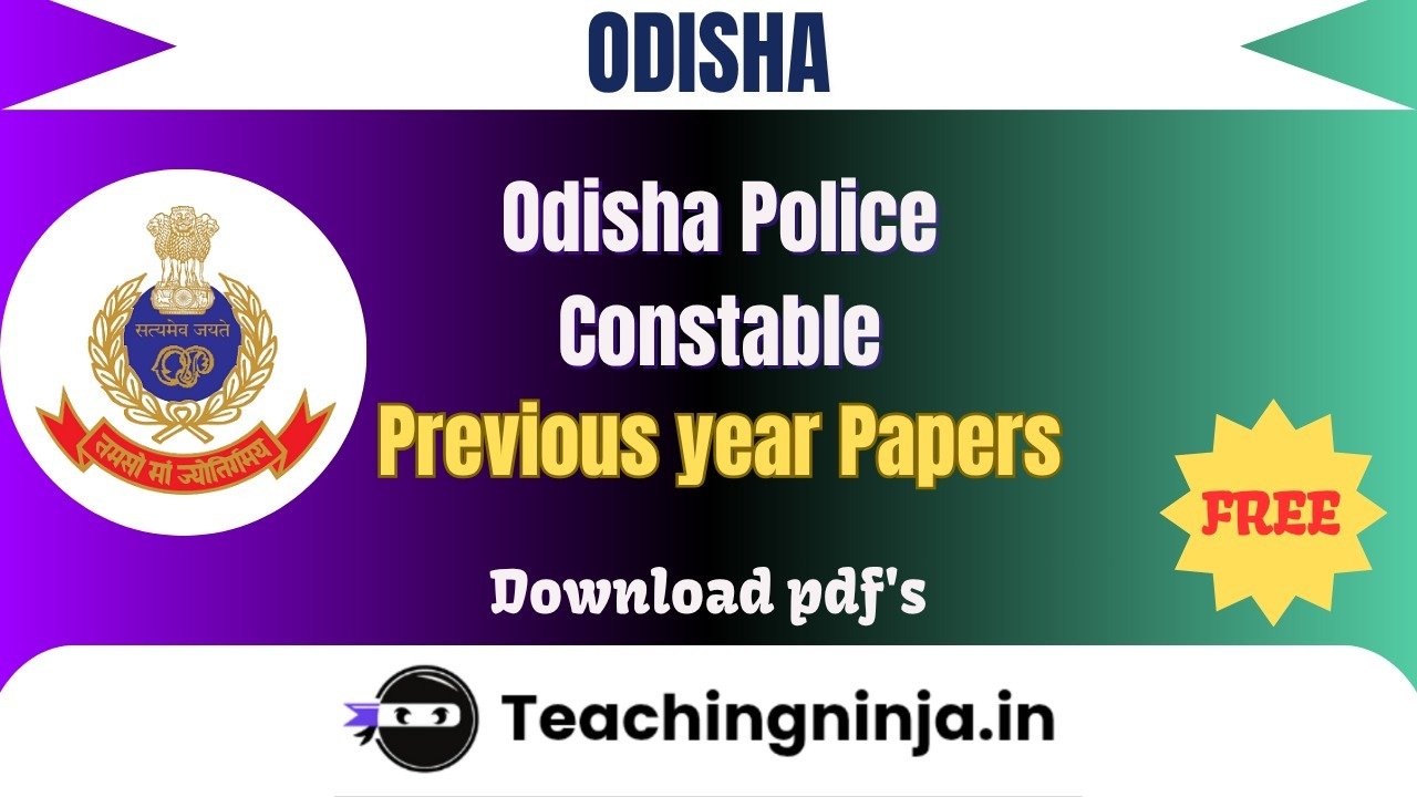 Odisha Police Constable 2023 Previous Papers Free Pdf Download