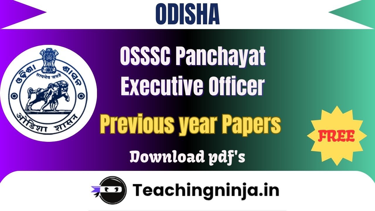 OSSSC Panchayat Executive Officer 2023 Pyp Free Pdf Download