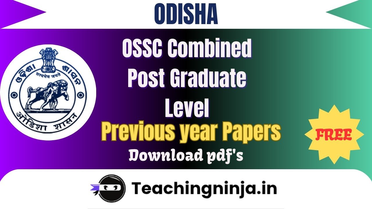 OSSC Combined Post Graduate Level 2024 Pyp Free Pdf Download