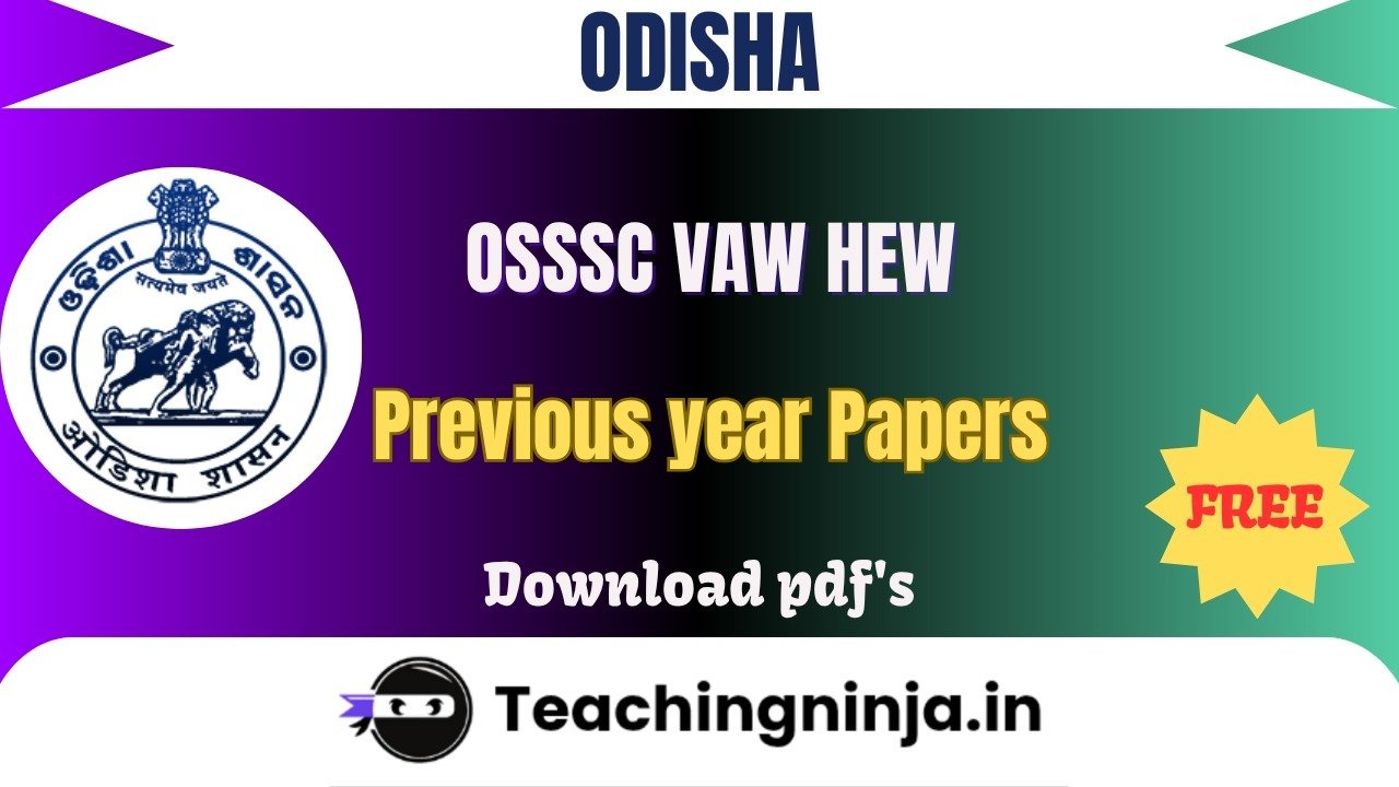 OSSSC VAW HEW 2020 Previous Paper Free Download Pdfs