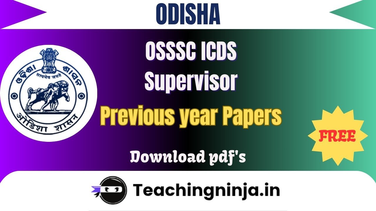 OSSSC ICDS Supervisor 2016 Previous Papers Free Pdf Download