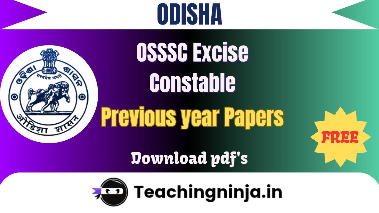 OSSSC Excise Constable 2022 Previous Papers Free Pdf Download