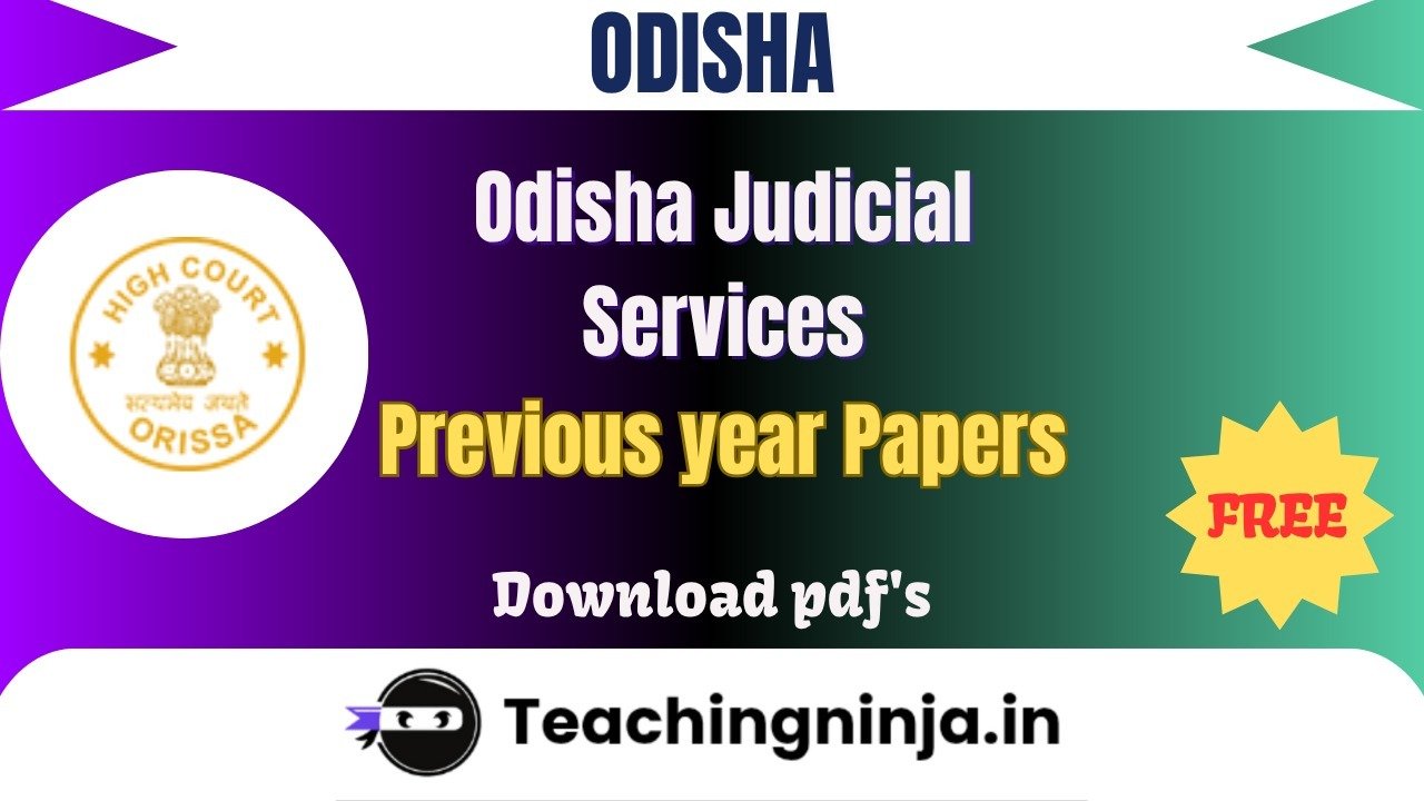 Odisha Judicial Services 2024 Previous Papers Pdf Free Download