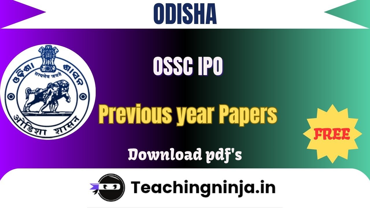 OSSC IPO 2013 Previous Papers Free Download Pdfs