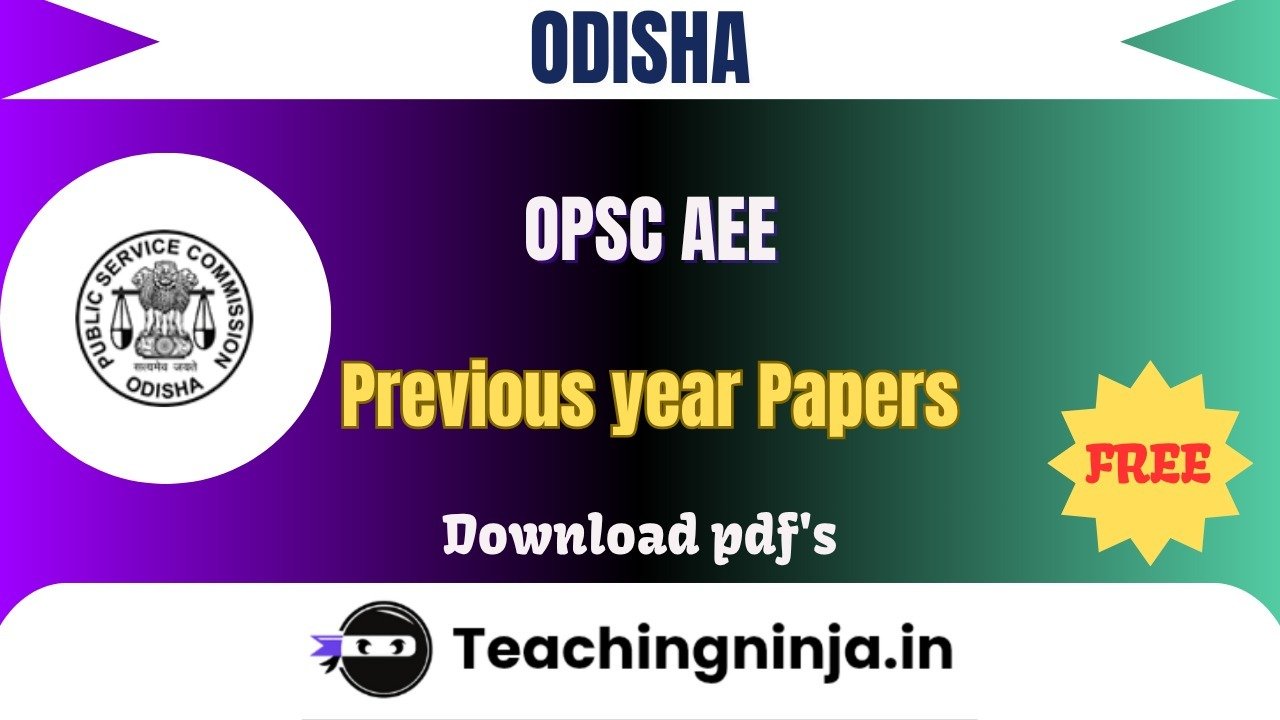 OPSC AEE 2025 Previous Papers Free Download Pdfs