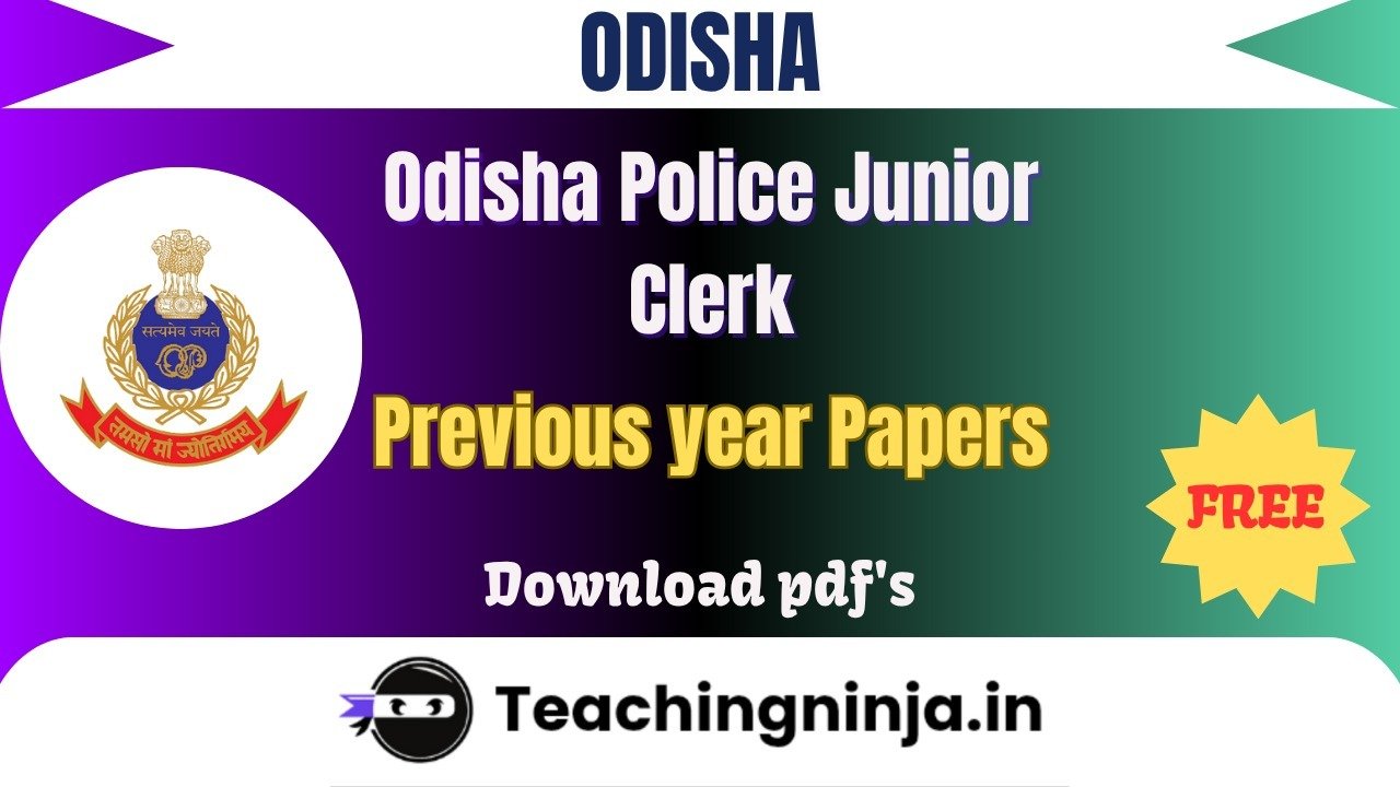 Odisha Police Junior Clerk 2024 Previous Papers Free Pdf Download
