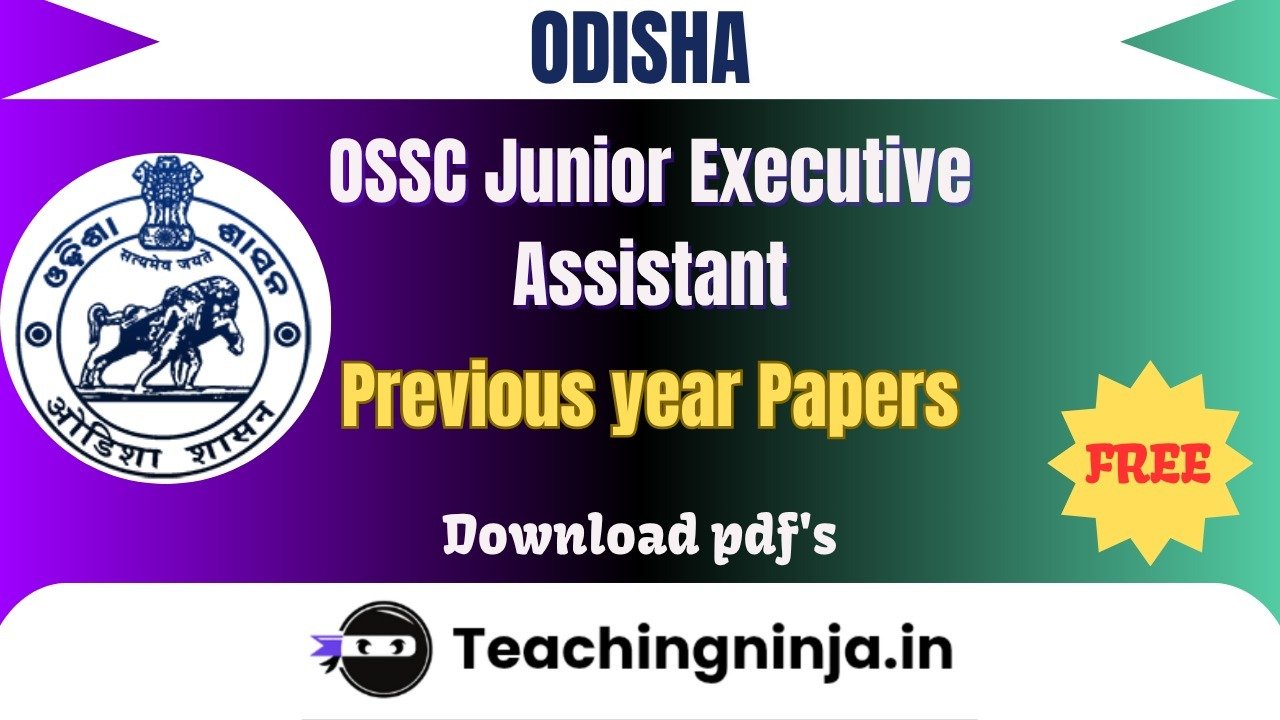 OSSC Junior Executive Assistant 2022 Pyp Download Free Pdfs