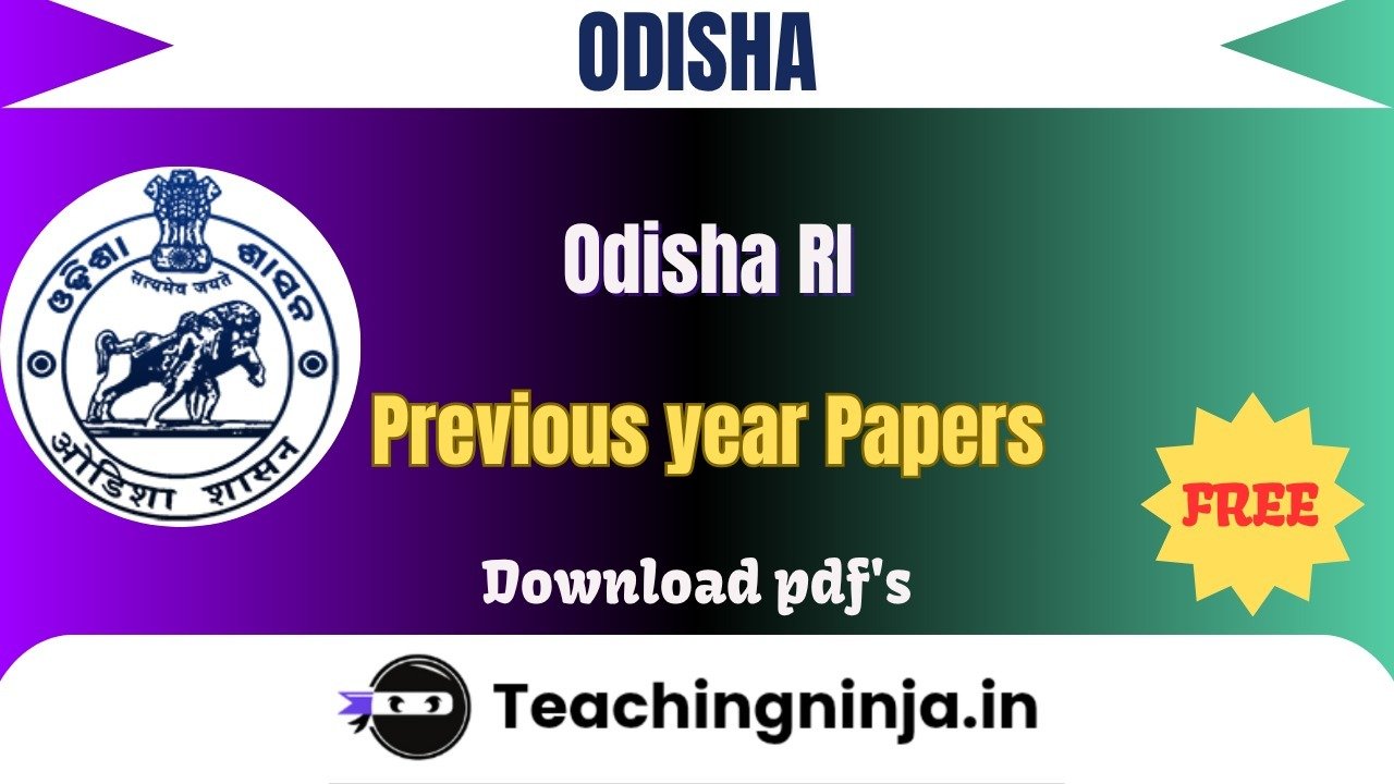 Odisha RI 2021 Previous Papers Free Download Pdfs