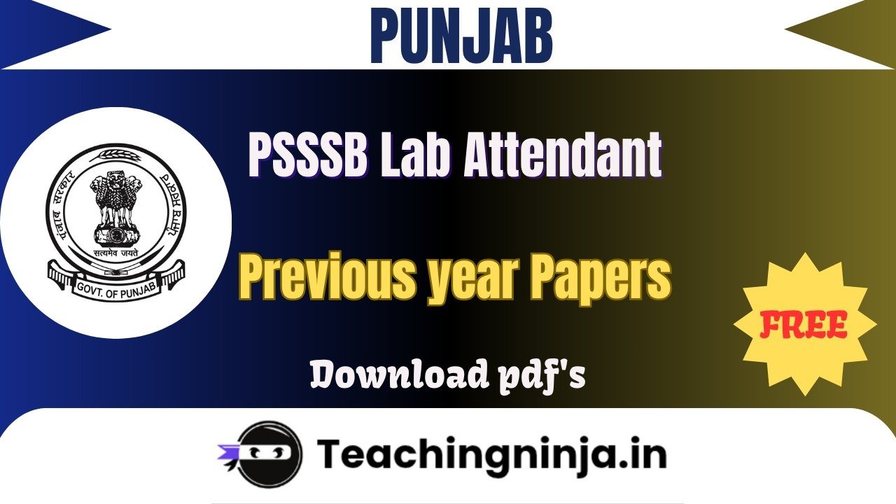 PSSSB Lab Attendant 2011 Previous Paper Download Free Pdfs