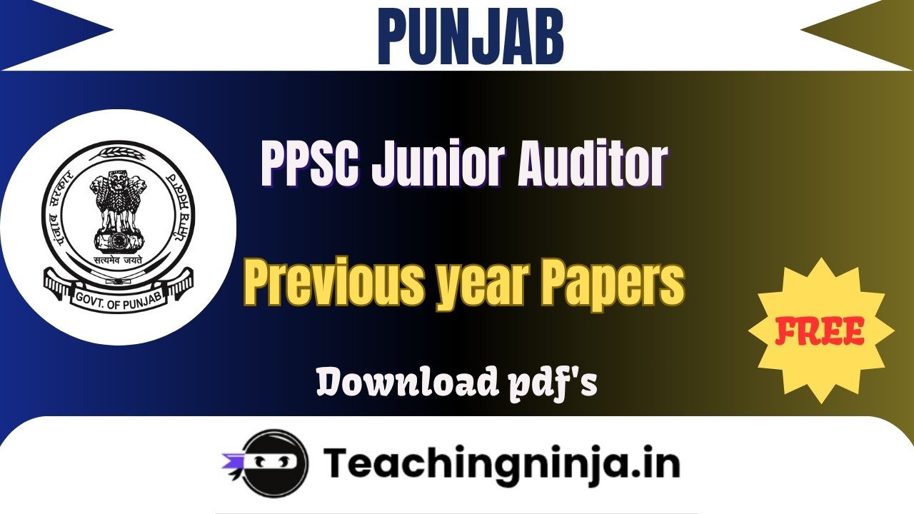 PPSC Junior Auditor 2024 Previous Paper Download Free Pdf