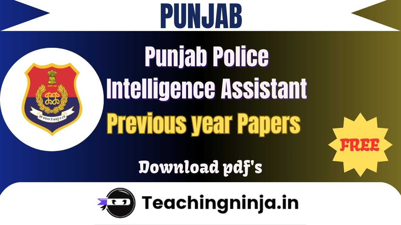 Punjab Police Intelligence Assistant 2021 Pyp Pdf Free Download
