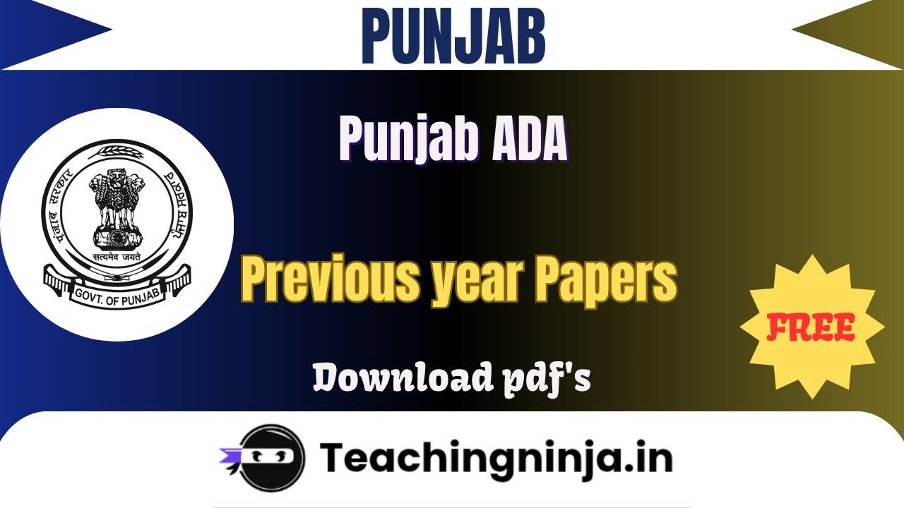 Punjab ADA 2022 Previous Papers Download Free Pdf