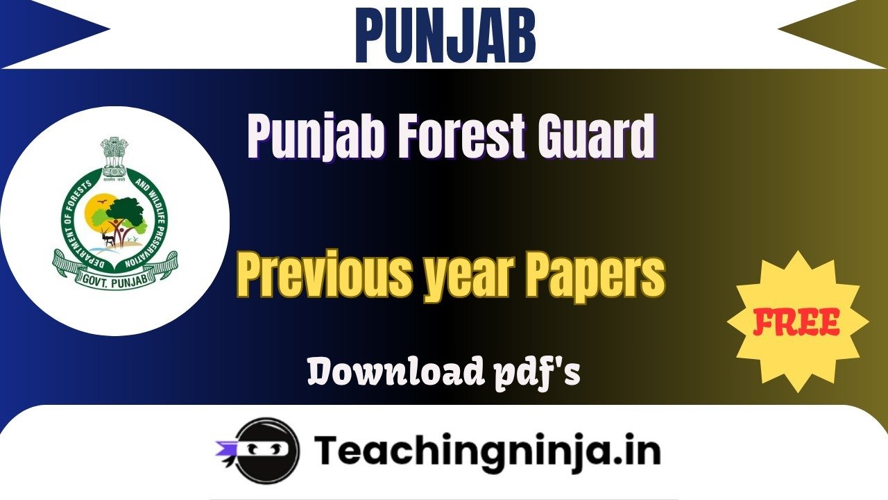 Punjab Forest Guard 2022 Previous Papers Free Pdf Download
