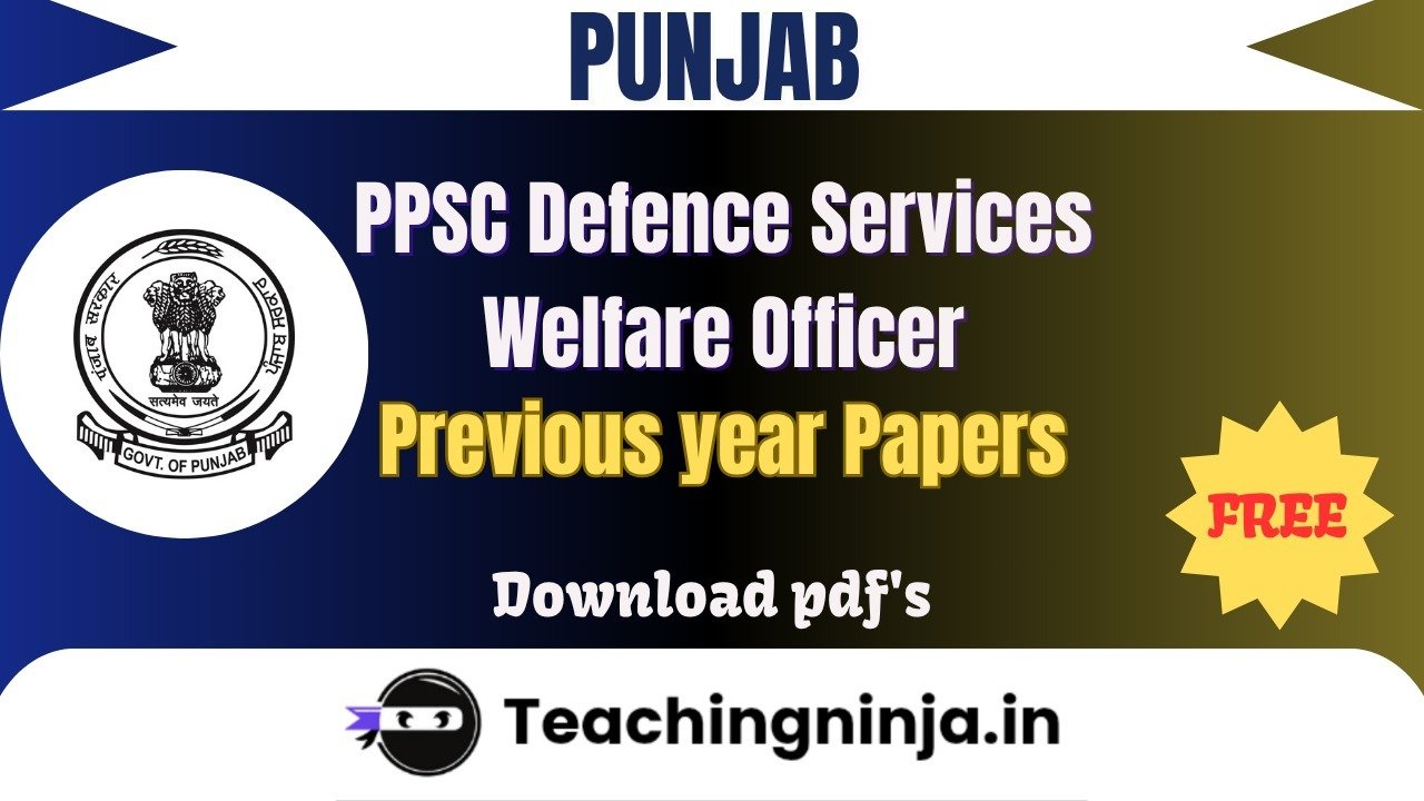 PPSC Defence Services Welfare Officer 2023 Pyp Free Pdf Download