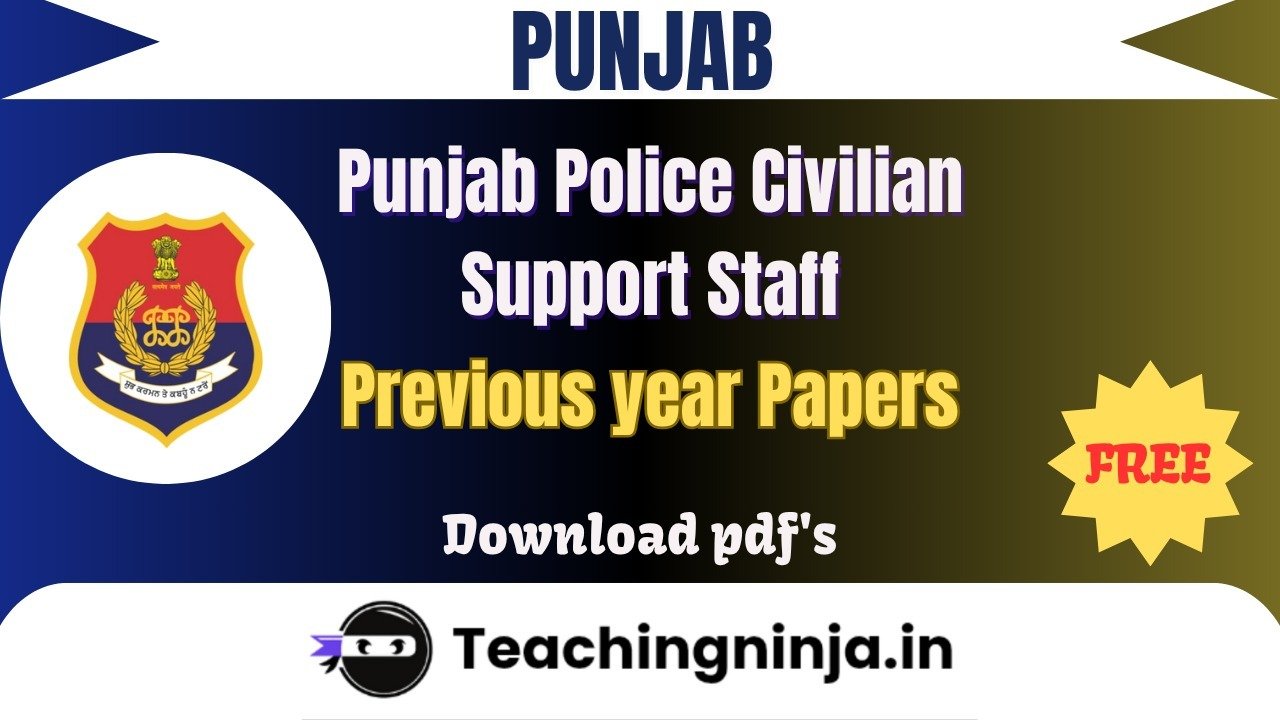 Punjab Police Civilian Support Staff 2021 Pyp Pdf Free Download