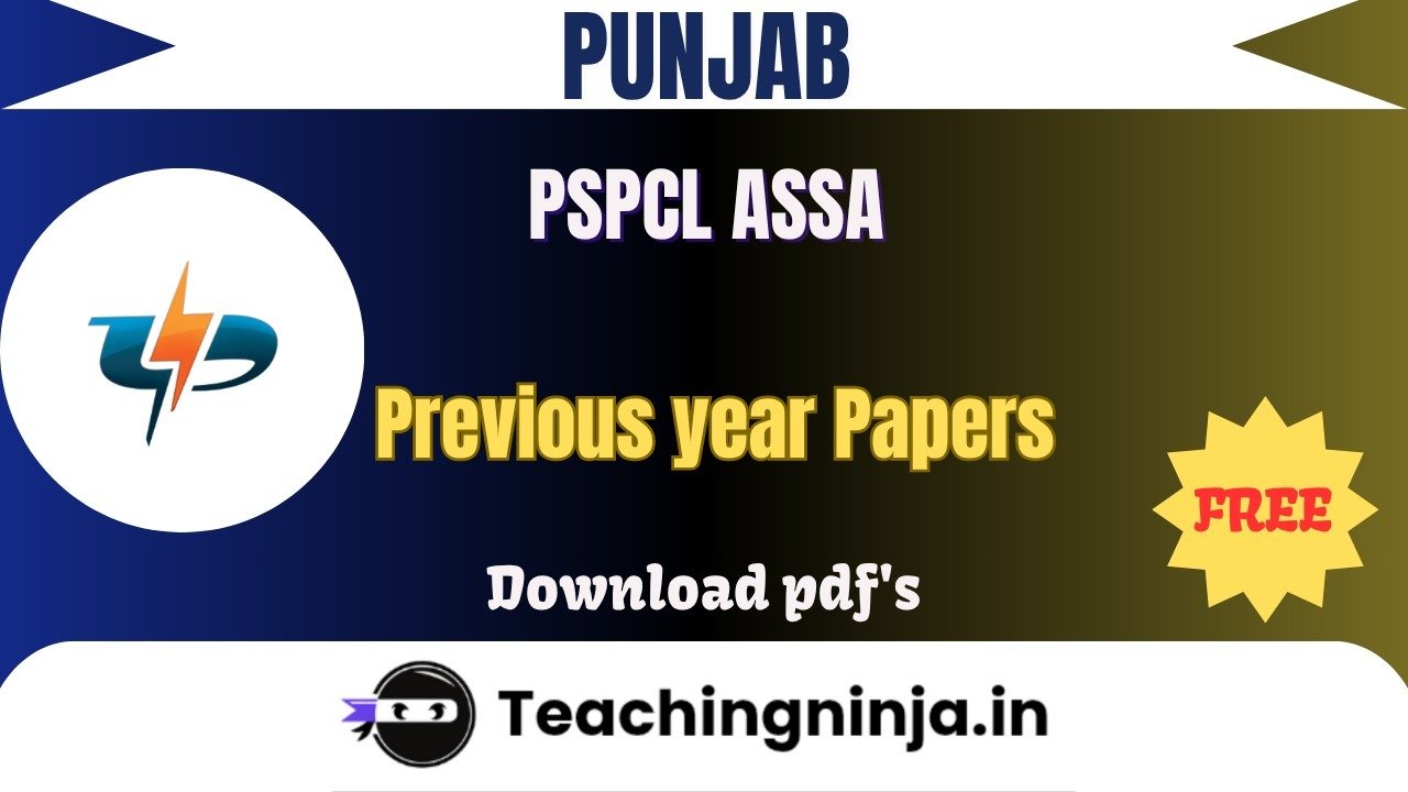 PSPCL ASSA 2021 Previous Paper Free Download Pdfs