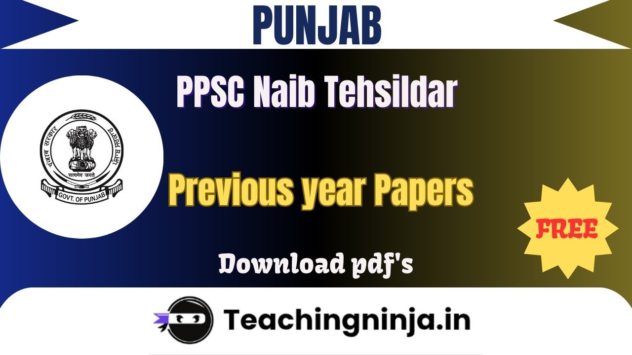 PPSC Naib Tehsildar 2023 Previous Papers Download Free Pdfs